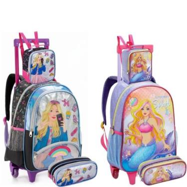 Imagem de Kit Mochila Escolar Infantil Com e Sem Rodinhas Criança Aleatória Meni