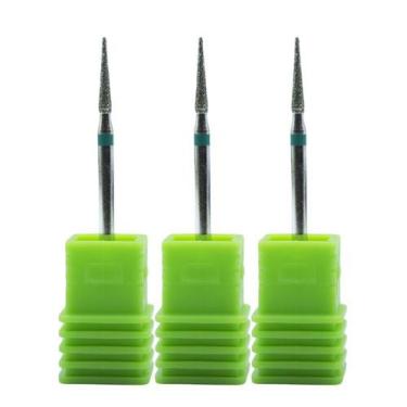 Imagem de Kit 3 Broca Diamantadas Profissional Unhas Gel Acrigel Fibra de Vidro 