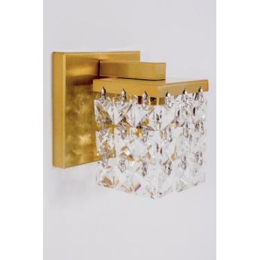 Imagem de Lustre Arandela Cristal Egípicio Dourado Quadrada 455 - IluminaMundo