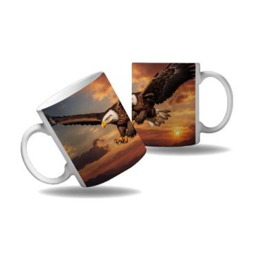 Imagem de Caneca Presente Aves Rapina Águia Real Paisagem Céu Voô - Enjoy Shop, 