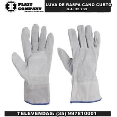 Imagem de Luva de raspa cano curto - SOL LUVAS, Branco, G