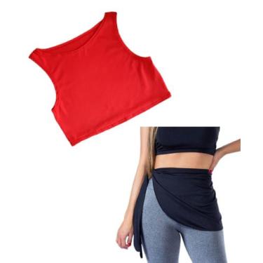 Imagem de Kit Cropped Regata liso básico + Tampa bumbum fitness - DE UMA MARIA P