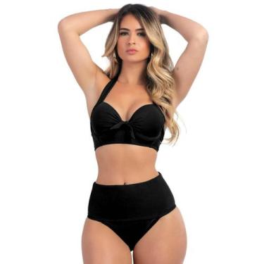 Imagem de Biquíni Meia Taça Com Bojo Sustentação E Calcinha Hot Pant - HYPE MODA