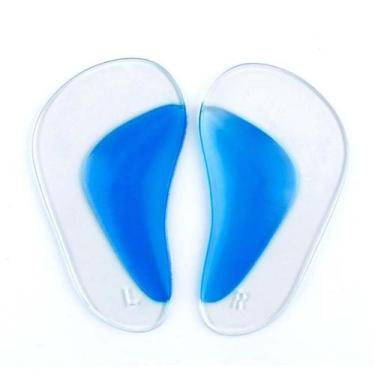 Imagem de Palmilha gel silicone unissex massageadora curva do pé 3/4 - SWG, azul