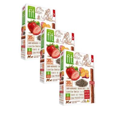 Imagem de Kit 3 Petiscos P/ Cães Sticks FIT Spin Pet - 50g - Morango