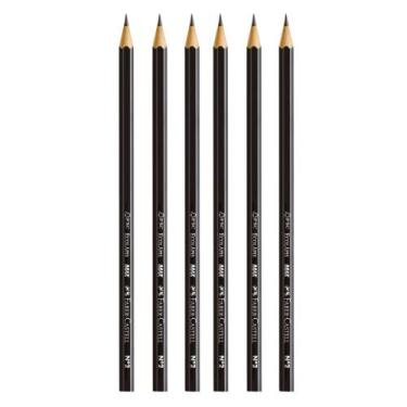 Imagem de Kit 06 Lápis Preto Nº2 Max Sextavado 1205 HB Faber Castell - FABER-CAS