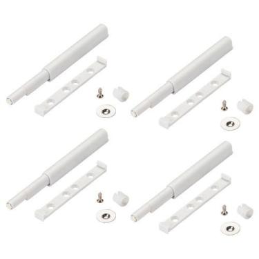 Imagem de Kit 05 Fechos Toque P/ Armários Sobrepor Slide-On Branco - Renna / Brm