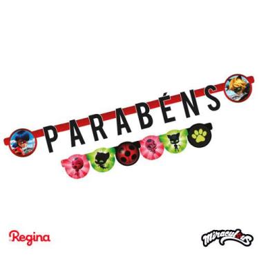 Imagem de Faixa Feliz Aniversário - Parabéns - LadyBug - Regina Festas