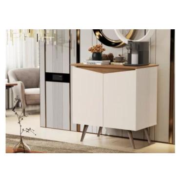 Imagem de Aparador Buffet Encanto 2 Portas Retrô OffWhite Com Nature - Rede Móve