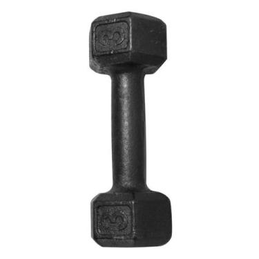 Imagem de Halter Sextavado 3 kg Pintado Preto Ferro Fundido Academia Musculação 