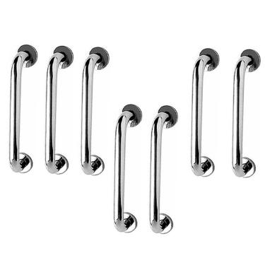 Imagem de Barra de Apoio 40cm Aço Inox Kit 7 Unidades Idoso Deficiente Cadeirante  Casa Suporte Banheiro Box Corrimao Segurança Acessibilidade