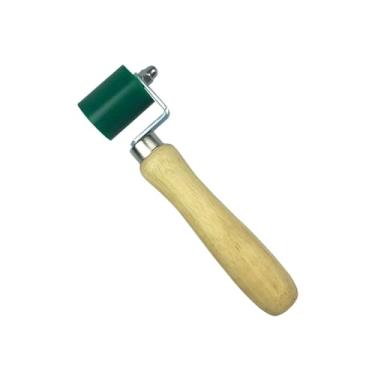 Imagem de Baoblaze Rolo de costura de silicone para telhados, rolo de solda, rolo de pressão manual, cabo de madeira, roda de pressão para soldagem, aquecimento de ar de, Verde