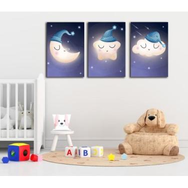 Imagem de Kit 3 Quadros Decorativos Personalizados Infantil Menino  Menina Bebê 