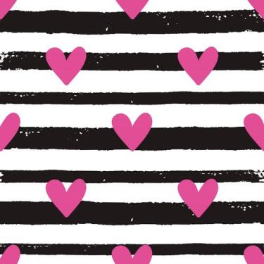 Imagem de Papel Parede Vinil Quarto Infantil Teen Coração Pink - Criptonita, 12m