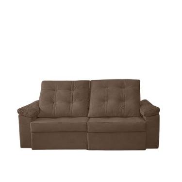 Imagem de Sofá Sevilha Retrátil 3 Lugares Marrom Cookiee - Meu Estofado