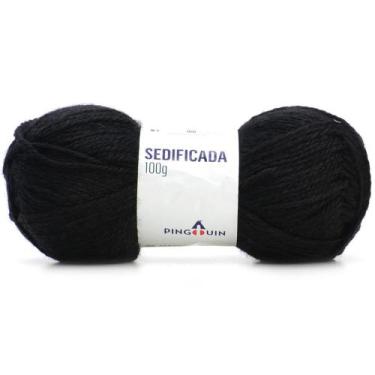 Imagem de Fio Sedificada 100g - Acrílico e Lã Natural - Pingouin, 0100 PRETO