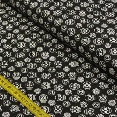 Imagem de Tecido Estampado Para Patchwork - Caveira Mexicana Cor 2362 (0,50X1,40