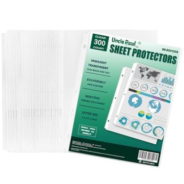Imagem de Protetores de lençol/carga superior para folhas de 21 x 28 cm/destaque transparente sem ácido para fichário de 3 anéis OS01 (transparente, 300 folhas)