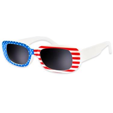 Imagem de Blinket Óculos de sol de 4 de julho com bandeira americana para Dia da Independência, Dia da Independência, 14 de junho, eventos, proteja seus olhos dos raios UV, atividades ao ar livre, acessórios de