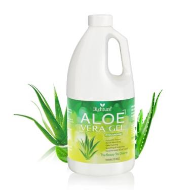 Imagem de BIGHTURE Gel de Aloe Vera, 100% Aloe Vera Extraído de Folhas de Aloe Pura Recém-Cortadas, Gel de Aloe Vera Puro para Cuidados com A Pele, Como Profundamente Calmante, Firmador, Pós-Barba, Alívio de Qu