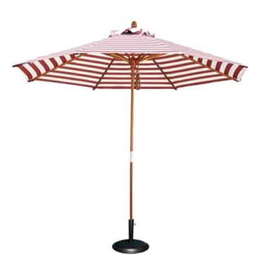 Imagem de Guarda-chuva de jardim Guarda-chuva de madeira sólida para pátio,7 pés e 9 pés,emenda telescópica,compacta,redonda,coluna média,para áreas externas,praia, cabine de café Base preenchível