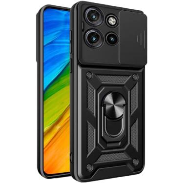 Imagem de Fofvccv Capa para Motorola Moto Edge 50 Neo 5G com capa de lente de câmera deslizante e suporte de anel, capa protetora à prova de choque de corpo inteiro resistente militar para Moto Edge 50 Neo 5G