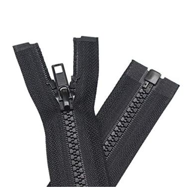 Imagem de YaHoGa 2PCS 5 70cm Separating Jacket Zippers para Costura de Casacos - Preto - Plástico - Bulk (70cm 2pcs)