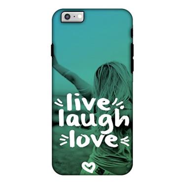 Imagem de AMZER Capa híbrida de camada dupla feita à mão à prova de choque com kit de limpeza de tela para Apple iPhone 6 Plus, Apple iPhone 6S Plus - Live Laugh Love HD Color, Ultra Leve, Capa robusta