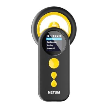 Imagem de NETUM Leitor de microchip Bluetooth para animais de estimação, leitor de etiquetas universal animal sem fio 3 em 1 com tela TFT de 1,4 polegadas, bateria recarregável de 1200 mAh, armazena até 20.000