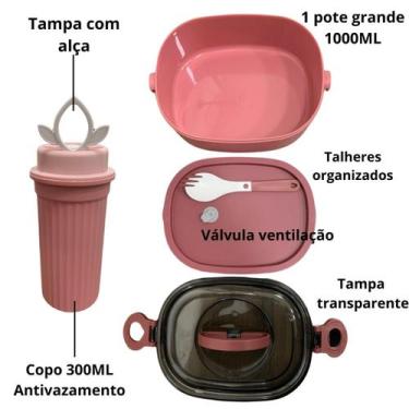 Imagem de K t Marmita  Lancheira  Copo Garfo Moderno  Durabilidade Estilo - SEVE