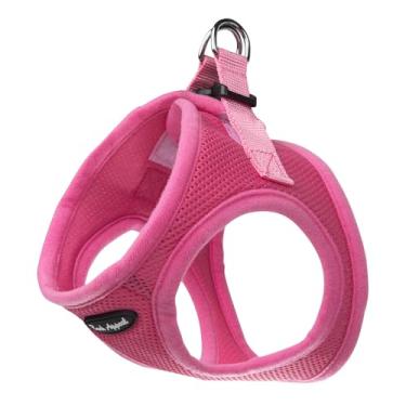 Imagem de Bark Appeal Peitoral rosa choque para cães pequenos e médios – tamanho atualizado, remedir é essencial – arnês de colete macio – antiestrangulamento com alça ajustável e clipe resistente – P