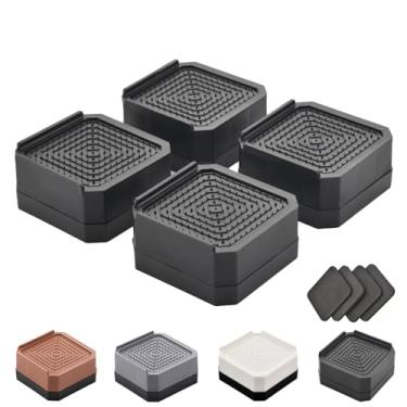 Imagem de EclatBain Elevadores de cama elevadores de móveis resistentes retangulares ajustáveis elevam para mesa de 7,6 cm e 11,9 cm, sofá, pernas de cadeira, geladeira, máquina de lavar com suporte de até