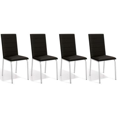 Imagem de Kit 4 Cadeiras Sala Jantar Amsterdã C091 4 Un Cromada Preto 110