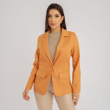 Imagem de Blazer  susie alongado jeans feminino - Susie Modas, Marrom, P