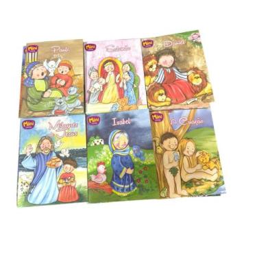 Imagem de Kit 12 Mini Livro Histórias Da Bíblia Dom Desenhos Coloridos - Todo Li