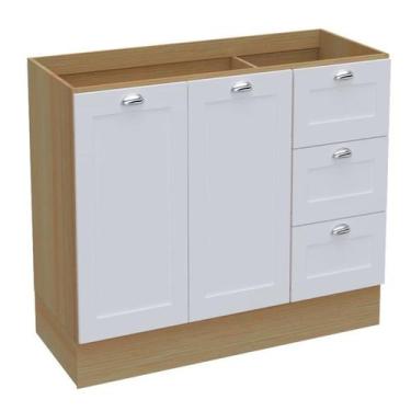 Imagem de Balcao Para Pia Sem Tampo 2 Pt 3 Gv 120 cm CD1014 Branco Dtall - Milan