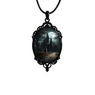 Imagem de Generic Colar de árvore da vida, colar com pingente de corvo, gótico, vintage, gótico, corrente, corvo, gargantilha, preto, gótico, bruxa, acessórios para presente (colar gótico vintage), Liga de