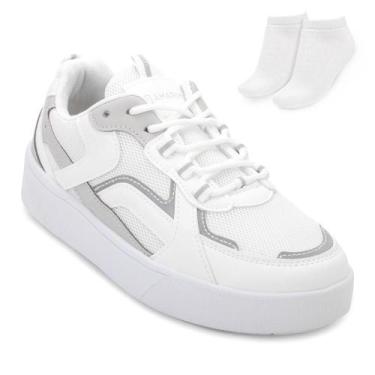 Imagem de Tênis Casual Ramarim e Meia RM25-25831, Branco, Cinza, 35