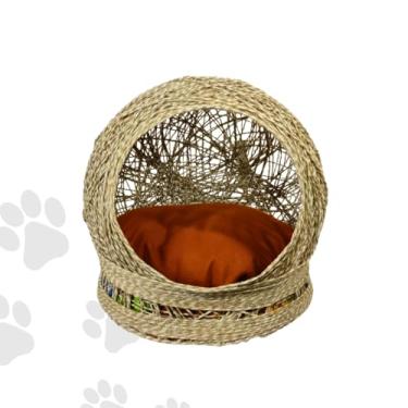 Imagem de Toca Ninho Arranhador Casa de Sisal, Cama Caminha para Gatos, Tamanho Pequeno (Claro, P)