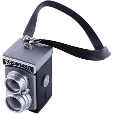 Imagem de Jizlan Ornamento de minicâmera em escala 1:4, modelo vintage, câmera digital em miniatura, acessórios de decoração, adereços de fotografia (estilo 2)