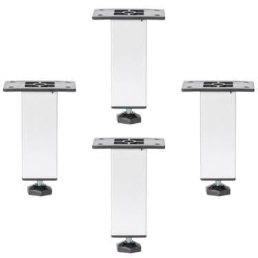 Imagem de Kit 4 Pé Alumínio 13cm Fosco Cozinha Móveis 40x40 Regulável