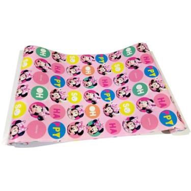 Imagem de Papel De Parede Adesivo Autocolante Infantil Minnie Rosa 45 Cm X 5 Mts