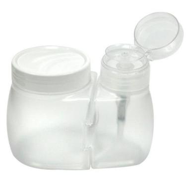 Imagem de Kit Porta Algodão e Dosador De Acetona Manicure - Santa Clara, Transpa