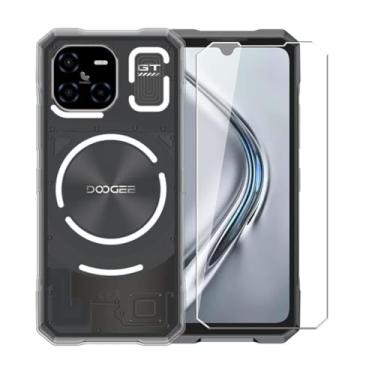 Imagem de WDMYLFTW Capa para Doogee Blade GT + película protetora de tela de vidro temperado - Capa protetora de TPU à prova de choque flexível de silicone transparente para Doogee Blade GT (transparente)