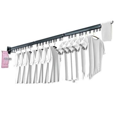 Imagem de Suporte para lavanderia, suporte de secadora extensível montado na parede, cavalo de roupas dobrável, arejador de roupas, varanda dobrável, suporte de secagem de varanda para uso interno, suporte de