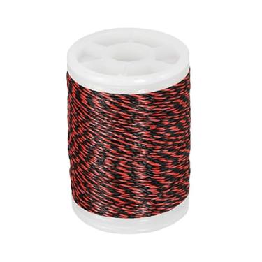 Imagem de arrccholiy Fio de servir corda arco arco 120 jardas (110 m) para arco recurvo composto amarrar peep sights nocks, vermelho preto