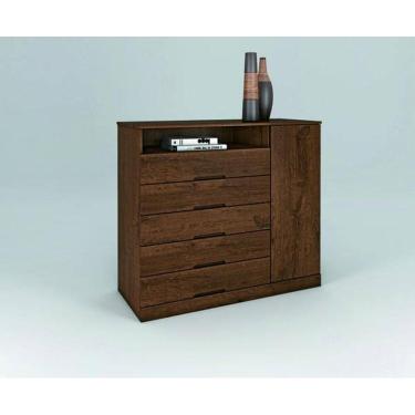 Imagem de Cômoda com Sapateira 5 Gavetas - Portugal-Braúna- Made Marcs