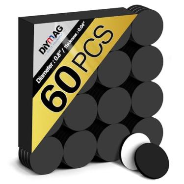 Imagem de DIYMAG Ponto magnético com autoadesivo, 60 peças de ímãs redondos de 2 x 0,1 cm, fita magnética, folhas de ímã flexível com adesivo para artesanato, fotos e armazenamento de matrizes fácil de remover