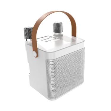 Imagem de BaotyJie Wirelesses portátil Música Dispositivos de escuta múltiplas opções de reprodução Presentes Acessórios Retângulo 5V para acampamento interno, Branco