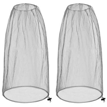 Imagem de Pacote com 2 Rede de Mosquiteiro Extra Grande 106 x 63 cm Grande Rede para Insetos Jumbo para Homens e Mulheres Cabe na maioria dos chapéus, Cinza